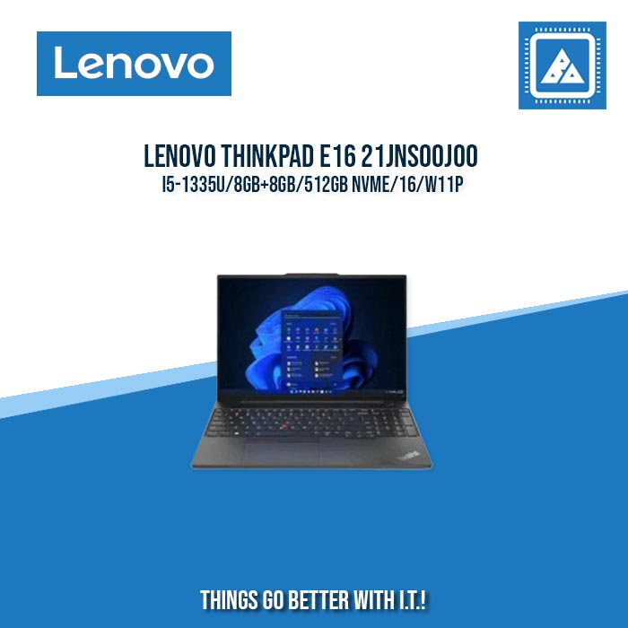 LENOVO THINKPAD E16 21JNS00J00 I5-1335U/8GB+8GB/512GB NVME | BEST FOR STUDENTS AND FREELANCERS LAPTOP LENOVO THINKPAD E16 21JNS00J00 I5-1335U/8GB+8GB/512GB NVME | BEST FOR STUDENTS AND FREELANCERS LAPTOP